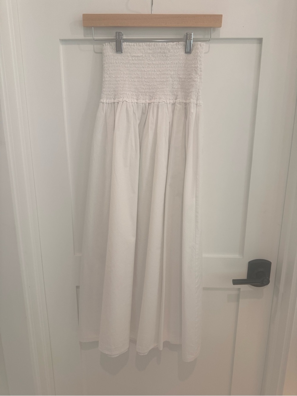 Hill House White Maxi Skirt with Smocked Waist